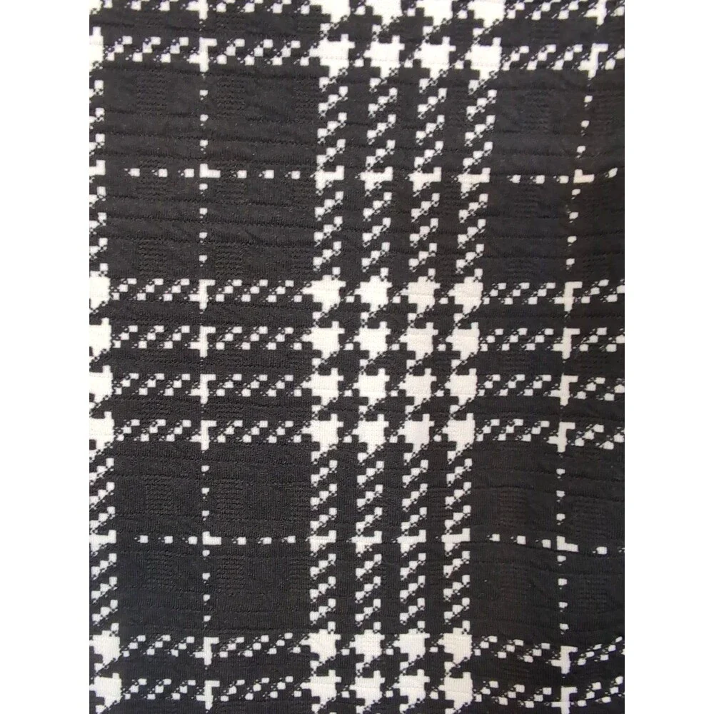 PLACE Girl's LARGE 10-12 Black White Plaid Dress Long Sleeve Academia